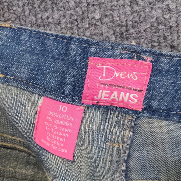 The Limited Women's Drew Straight Capri Jeans Blue 10 Stone Wash Flap Pockets - Picture 9 of 11